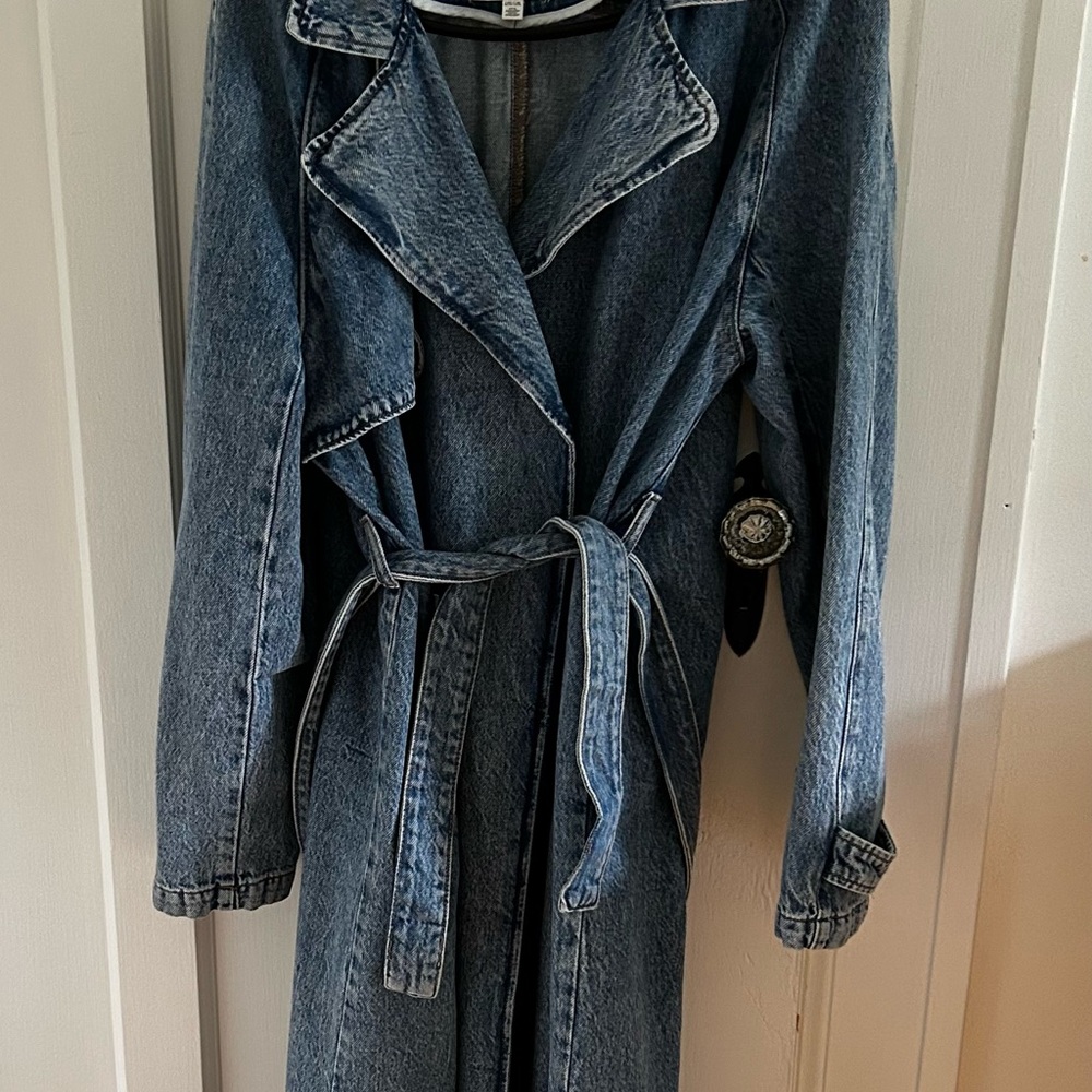 Dynamite Blue Denim Trench Coat
